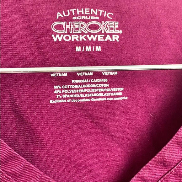 Cherokee Workwear Purple Scrub Top - Picture 5 of 7